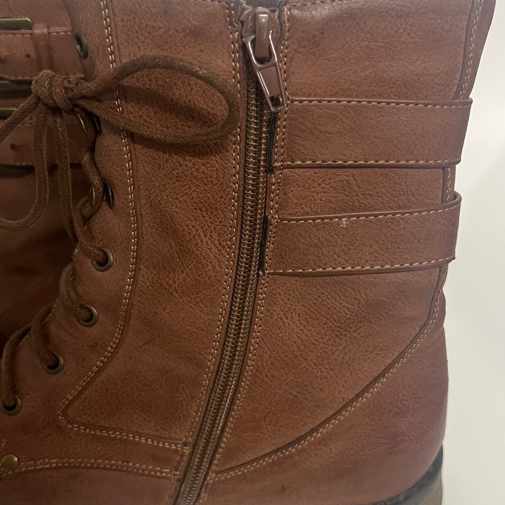 Hot Cakes Brown Moto Combat Boots Women’s Size 8.5 - Picture 4 of 9